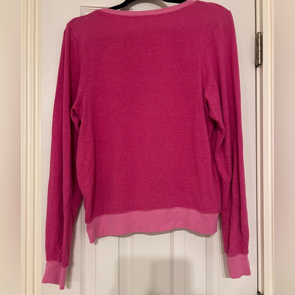 Wildfox Pink and Gold Unicorn Crew Neck Sweater - Picture 2 of 3